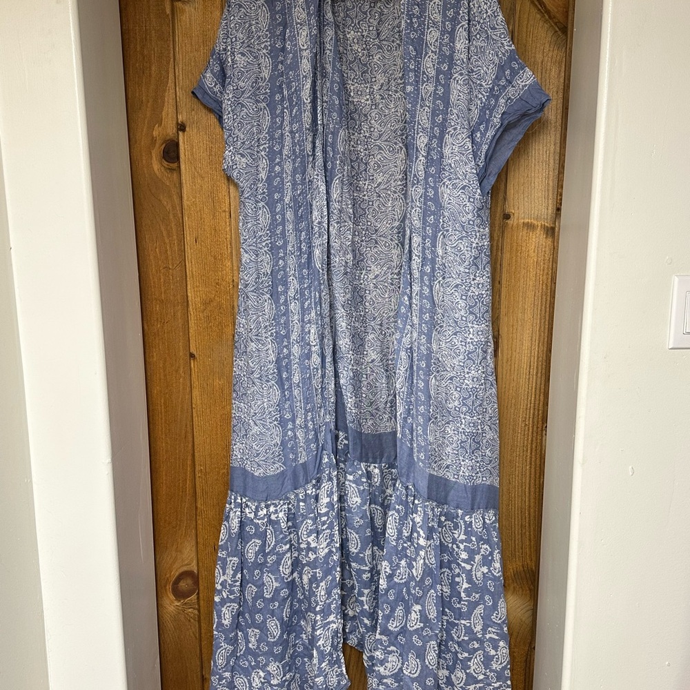 Blue and White Paisley Kimono